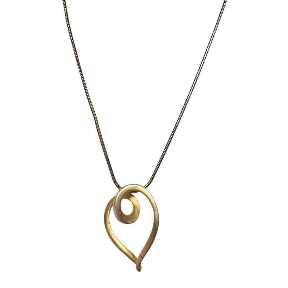 Vintage Gold Tone Heart Pendant Necklace Jewelry